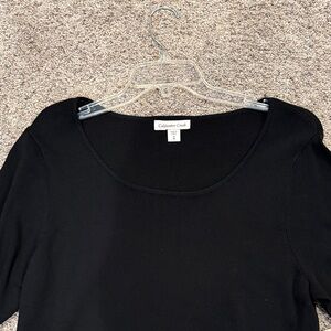 Coldwater Creek Black Scoop Neck Short Sleeve Top